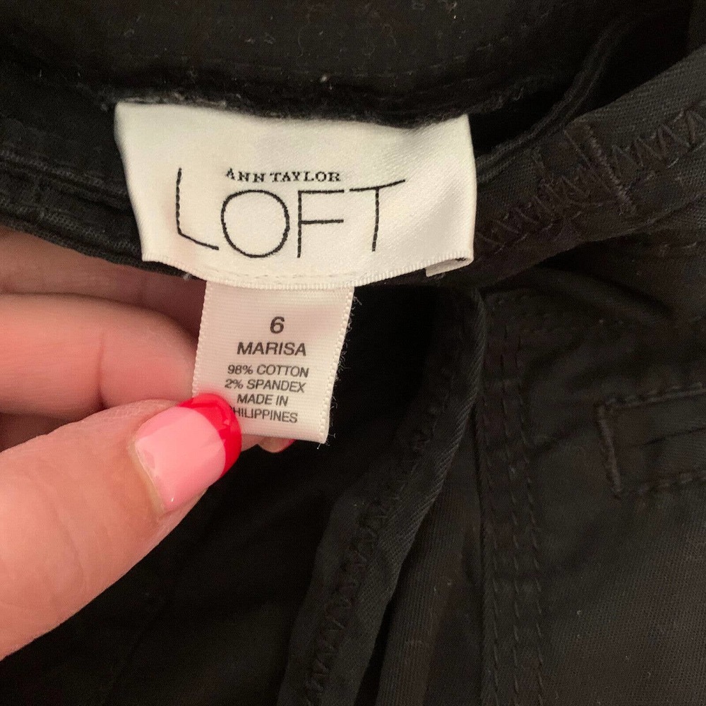 Ann Taylor Loft Marisa Cargo Pants In Black Size 6 - Picture 9 of 9